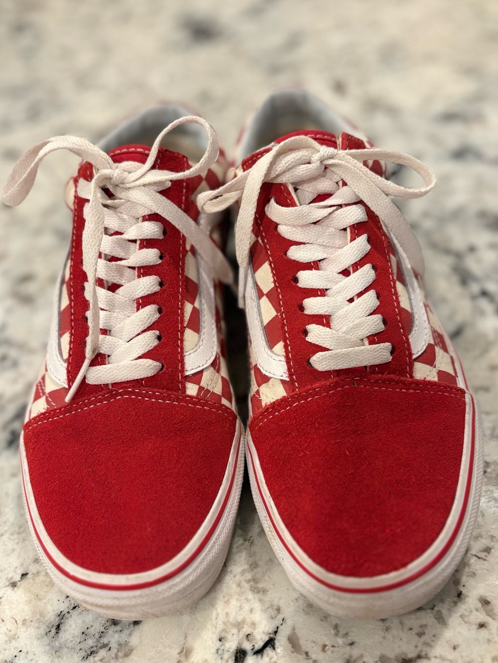 Vans Old Skool Red White Checkerboard Sneakers Women’s 8 Men’s 6.5